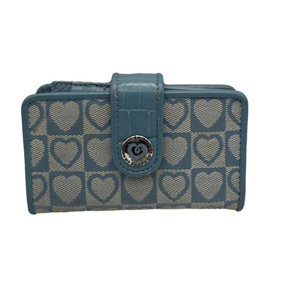 BRIGHTON Blue Heart Small Canvas Wallet - Picture 1 of 7